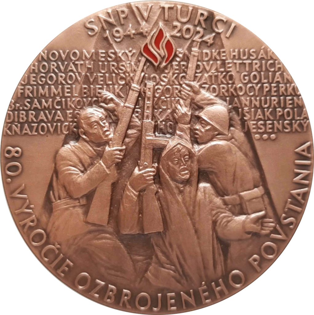 Štefan Novotný - Sklabiňa, SNP v Turci, SNS Martin, meď, reverz